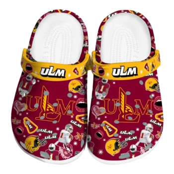 Louisiana-Monroe Warhawks Clogs - Football Icons Red