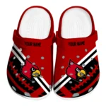 Louisville Cardinals Clogs - Custom Football Motif Red