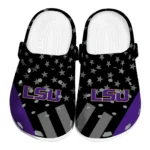LSU Tigers Clogs - Stellar Stripes Theme Purple Black
