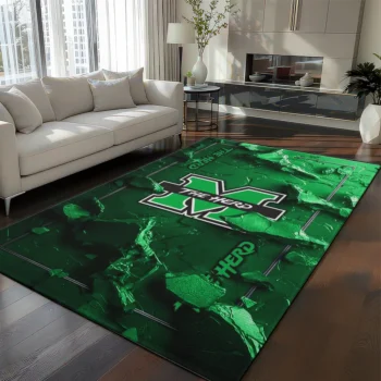Marshall Thundering Herd Rug - Cracked Surface Design Green