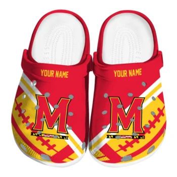 Maryland Terrapins Clogs - Custom Football Motif Red