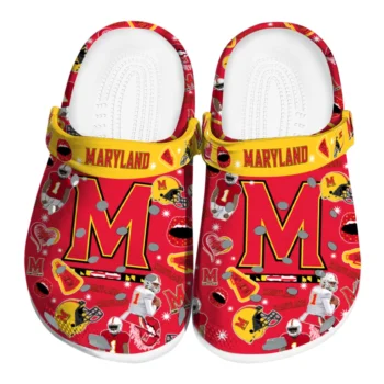 Maryland Terrapins Clogs - Football Icons Red