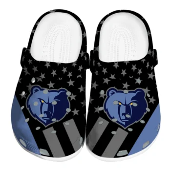 Memphis Grizzlies Clogs - Stellar Stripes Theme Blue Black