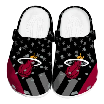 Miami Heat Clogs - Stellar Stripes Theme Red Black