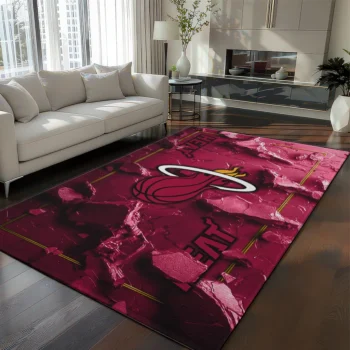 Miami Heat Rug - Cracked Surface Design Red