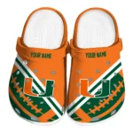 Miami Hurricanes Clogs - Custom Football Motif Orange