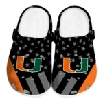 Miami Hurricanes Clogs - Stellar Stripes Theme Orange Black