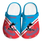 Miami Marlins Clogs - Custom Baseball Motif Blue