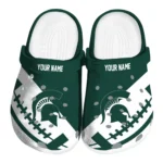 Michigan State Spartans Clogs - Customized Football Motif Green