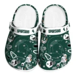 Michigan State Spartans Clogs - Football Icons Green