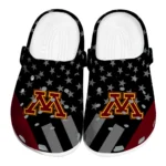 Minnesota Golden Gophers Clogs - Stellar Stripes Theme Maroon Black