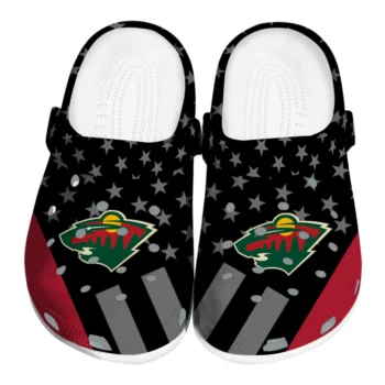 Minnesota Wild Clogs - Stellar Stripes Theme Red Black