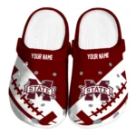 Mississippi State Bulldogs Clogs - Custom Football Motif Maroon