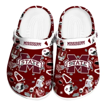Mississippi State Bulldogs Clogs - Football Icons Maroon