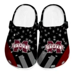 Mississippi State Bulldogs Clogs - Stellar Stripes Theme Maroon Black