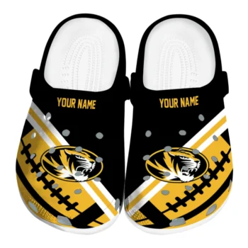 Missouri Tigers Clogs - Customized Football Motif Black