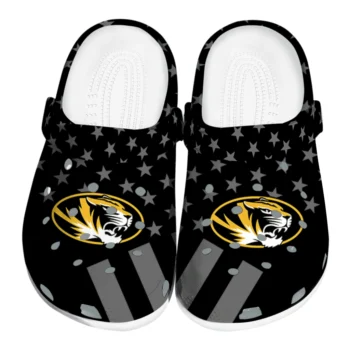 Missouri Tigers Clogs - Stellar Stripes Theme Black