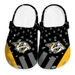 Nashville Predators Clogs - Stellar Stripes Theme Gold Black