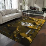 Nashville Predators Rug - Cracked Surface Design Gold