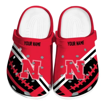 Nebraska Cornhuskers Clogs - Personalized Football Motif Red