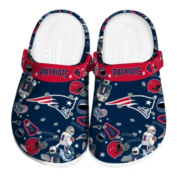New England Patriots Clogs - Football Icons Blue