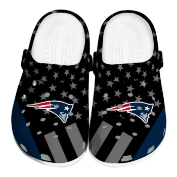 New England Patriots Clogs - Stellar Stripes Theme Blue Black
