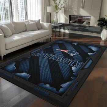 New England Patriots Rug - Torn Mesh Blue
