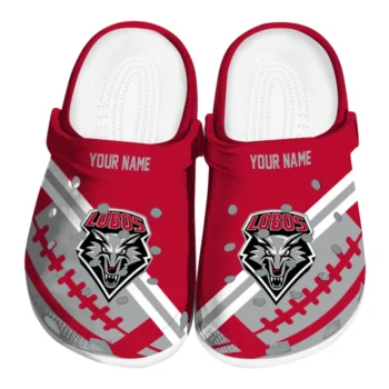 New Mexico Lobos Clogs - Customized Football Motif Red