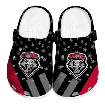 New Mexico Lobos Clogs - Stellar Stripes Theme Red Black