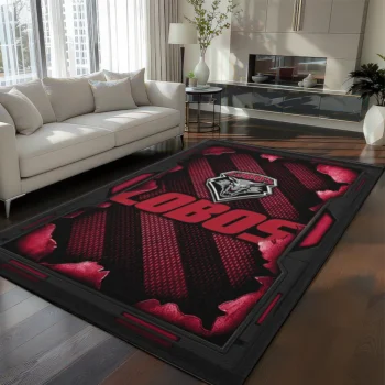 New Mexico Lobos Rug - Torn Mesh Red