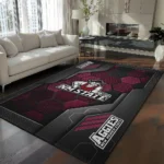 New Mexico State Aggies Rug - Hexagonal Grid Pattern Crimson