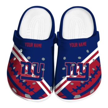 New York Giants Clogs - Customized Football Motif Blue