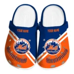 New York Mets Clogs - Custom Baseball Motif Blue
