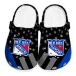 New York Rangers Clogs - Stellar Stripes Theme Blue Black
