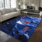 New York Rangers Rug - Cracked Surface Design Blue