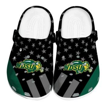 North Dakota State Bison Clogs - Stellar Stripes Theme Green Black