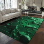 North Texas Mean Green Rug - Cracked Surface Design Green