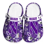 Northwestern Wildcats Clogs - Football Icons Purple