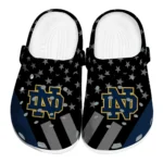 Notre Dame Fighting Irish Clogs - Stellar Stripes Theme Navy Black