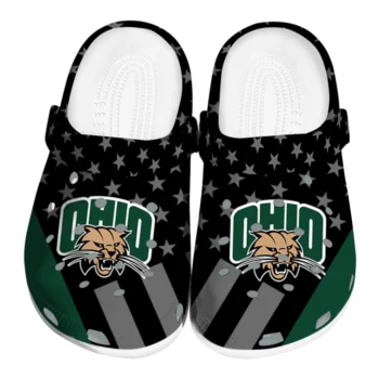 Ohio Bobcats Clogs - Stellar Stripes Theme Green Black