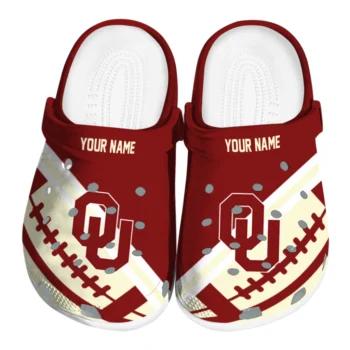 Oklahoma Sooners Clogs - Custom Football Motif Crimson