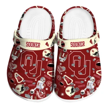 Oklahoma Sooners Clogs - Football Icons Crimson