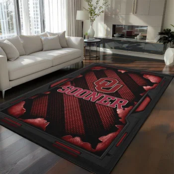 Oklahoma Sooners Rug - Torn Mesh Crimson