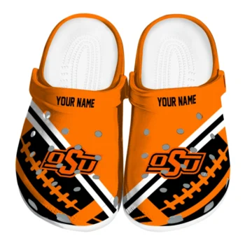 Oklahoma State Cowboys Clogs - Customized Football Motif Orange