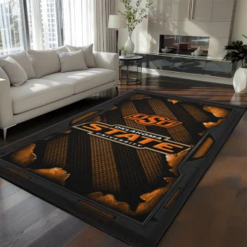 Oklahoma State Cowboys Rug - Torn Mesh Orange