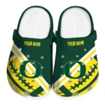 Oregon Ducks Clogs - Personalized Football Motif Green