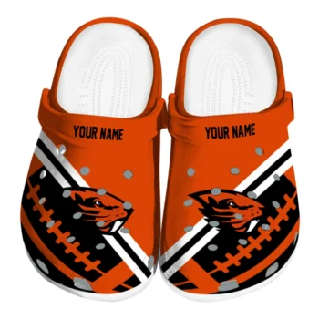 Oregon State Beavers Clogs - Custom Football Motif Orange
