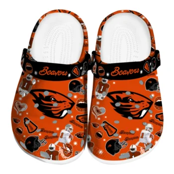 Oregon State Beavers Clogs - Football Icons Orange
