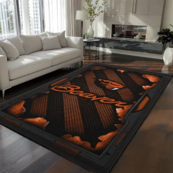 Oregon State Beavers Rug - Torn Mesh Orange