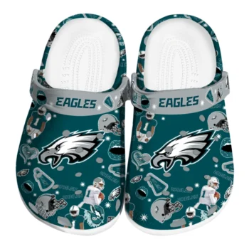 Philadelphia Eagles Clogs - Football Icons Green